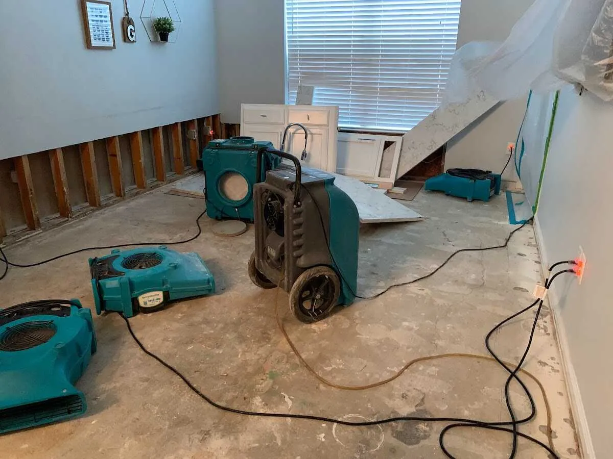 Dehumidifier in flood-cut room for Water Extraction & Removal in Braidwood